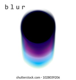 Abstract illustration of black blurry circle with violet stain.