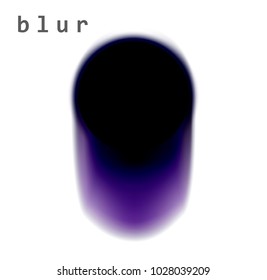 Abstract illustration of black blurry circle with violet stain.