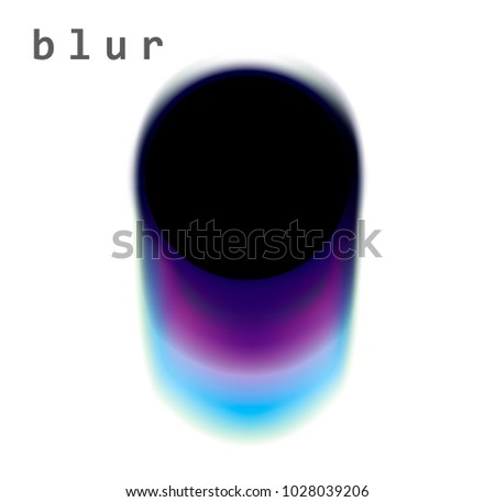 Abstract illustration of black blurry circle with violet stain.