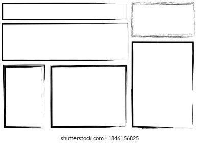 Abstract illustration with black rectangles on light background. Hand drawn illustration. Ink brush stroke. EPS 10.