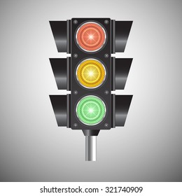 Abstract illustration - black traffic light
