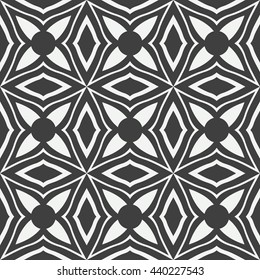 Abstract illustration , black and white geometrical seamless pattern