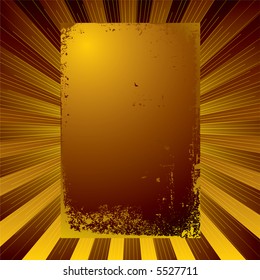 Abstract illustration of a blank aged parchment with room for your own copy sitting on a radiating star background
