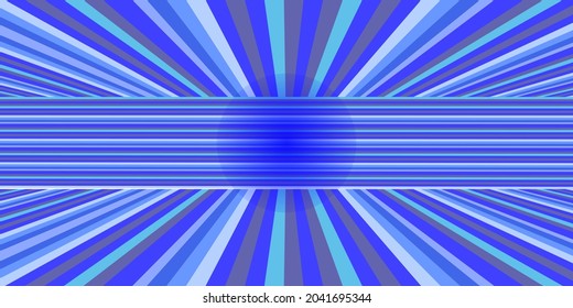 Abstract illustration blue background. The lines spread out from the center.