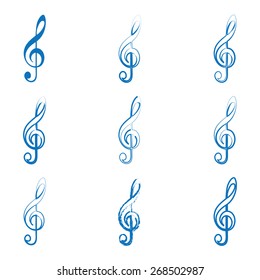 Abstract illustration of a blue clef