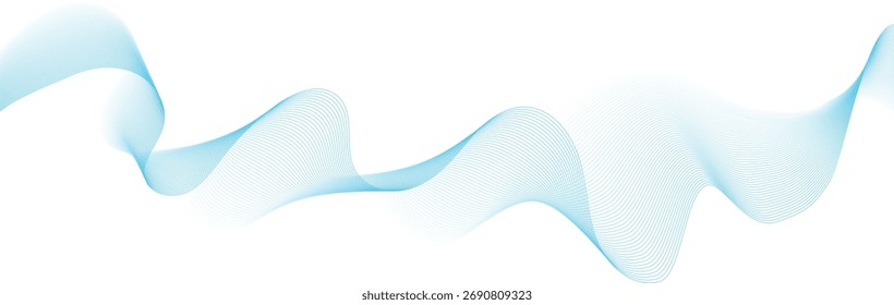 Ilustración abstracta de líneas de onda de movimiento de color azul de fondo