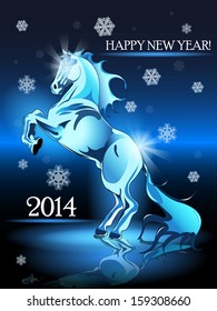Abstract illustration, blue horse on blue background