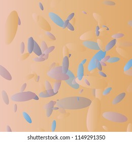 Abstract illustration with Blue and orange Confetti on a Pastel Background. Vector Placer from the Circles. Pastel design. Abstract Bright Pattern for cards,banners,print. A Scattering of Confetti