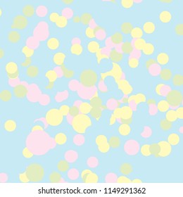 Abstract illustration with Blue and orange Confetti on a Pastel Background. Vector Placer from the circles. Pastel design. Abstract Bright Pattern for cards,banners,print. A Scattering of Confetti