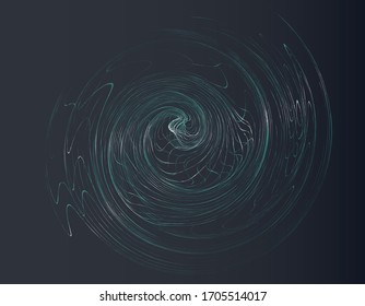 abstract illustration  blue spiral on a black background