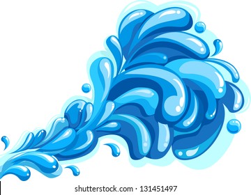 Abstract Illustration of Blue Wave Splash Upward