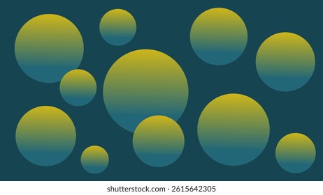 Abstract illustration with blue and yellow gradient circles. 