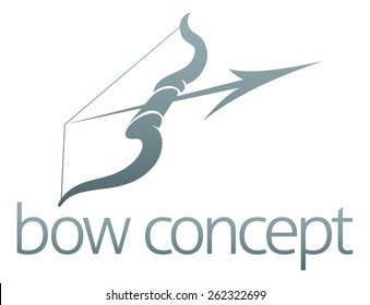 An abstract illustration of a bow and arrow concept design