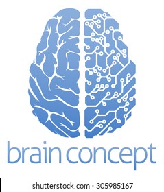 An abstract illustration of a brain circuit board concept design