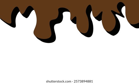 Abstract Illustration of Brown Fluid Dripping On a White Background