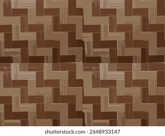 Ilustração abstrata de azulejos de mármore marrom dispostos em um padrão geométrico, interligado. A imagem apresenta vários tons de marrom terra com texturas de grãos sutis e pinceladas, criando