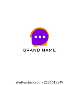 ILUSTRACIÓN ABSTRACTAS BURBUJA CHAT CHARLA LOGO PÚRPURA NARANJA ICONO PLANTILLA DISEÑO VECTOR PARA SU NEGOCIO
