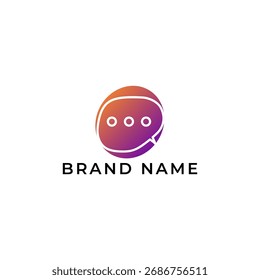 ILUSTRACIÓN ABSTRACTAS BURBUJA CHAT CHARLA LOGO GRADIENTE NARANJA PÚRPURA ICONO PLANTILLA DISEÑO VECTOR PARA SU NEGOCIO