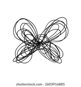 abstract illustration of butterfly continous line