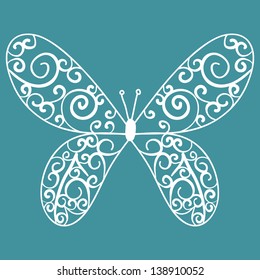 Abstract illustration of butterfly, Retro butterfly design
