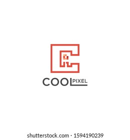 ABSTRACT ILLUSTRATION C PIXEL LOGO VECTOR FOR YOUR BUSINESS	