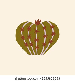 Abstract illustration of a cactus with vibrant colors. Vector hand drawn illustration in freehand style