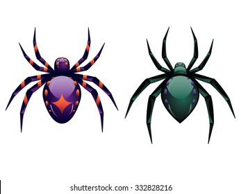 Abstract illustration of cartoon halloween spider design.