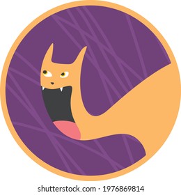 An abstract illustration of a cat with happy expression