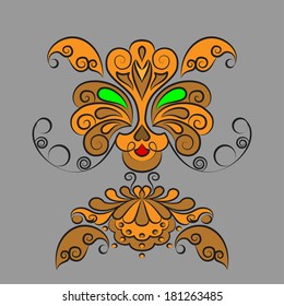 Abstract Illustration of a Cat Pattern