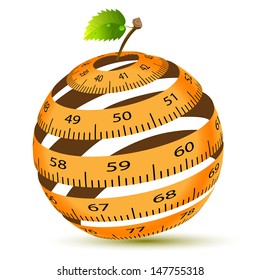 Abstract Illustration of a Centimeter in the Form of an Apple. Vector.