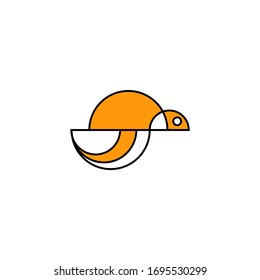 ABSTRACT ILLUSTRATION CHAMELEON FLAT COLOR LOGO DESIGN VECTOR