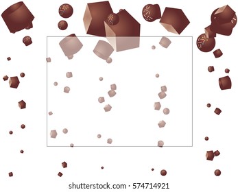 Abstract illustration of chocolate. Chocolate candies. Color vector illustration.can be used for wallpapers and wrapping paper. Background for documents