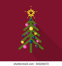 Abstract illustration with Christmas tree