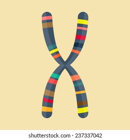 Abstract Illustration of chromosome in modern flat design