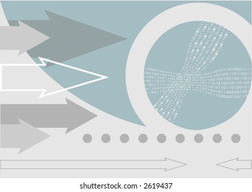 Abstract illustration with circle and digital flow
