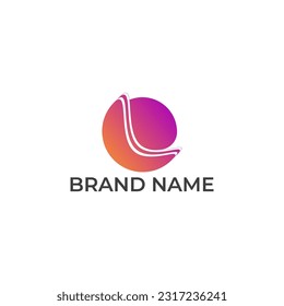 COLOR DE GRADIENTE DEL CÍRCULO DE ILUSTRACIÓN ABSTRACTO, VECTOR DE DISEÑO DE PLANTILLA SIMPLE MODERNA DEL ICONO DE LOGOTIPO TECH