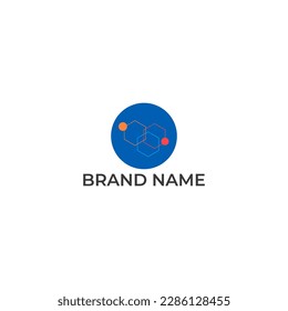 ABSTRACT ILLUSTRATION CIRCLE WITH HEXAGON TECH LOGO ICON MODERN SIMPLE DESIGN VECTOR
