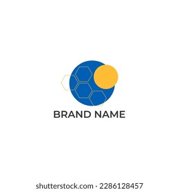 ABSTRACT ILLUSTRATION CIRCLE WITH HEXAGON TECH LOGO ICON MODERN SIMPLE DESIGN VECTOR