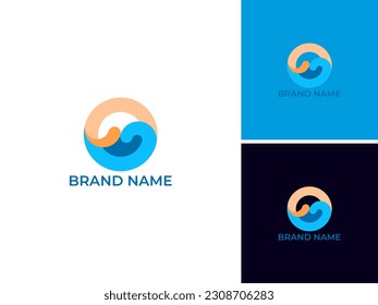 ABSTRACT ILLUSTRATION CIRCLE SHAPE  FLAT COLOR, TECH LOGO ICON MODERN SIMPLE MINIMALIST TEMPLATE DESIGN VECTOR