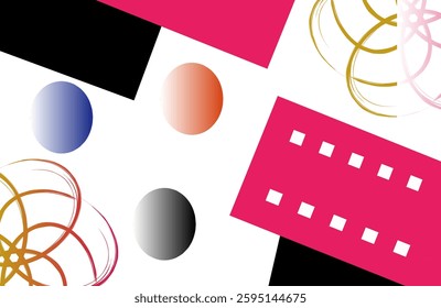 Abstract illustration, Abstract illustration with circle and square elements. Perfect for digital art and web design.