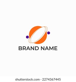 ABSTRACT ILLUSTRATION CIRCLE TECH LOGO ICON MODERN SIMPLE DESIGN VECTOR