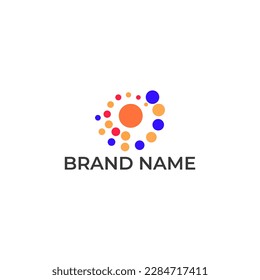 ABSTRACT ILLUSTRATION CIRCLE TECH LOGO ICON MODERN SIMPLE DESIGN VECTOR