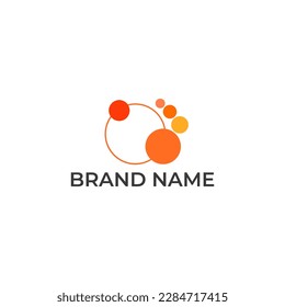 ABSTRACT ILLUSTRATION CIRCLE TECH LOGO ICON MODERN SIMPLE DESIGN VECTOR