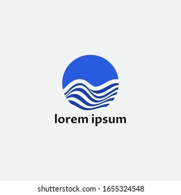 ABSTRACT ILLUSTRATION CIRCLE WAVE LOGO DESIGN VECTOR