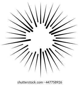 Abstract illustration of a circular pattern with radial, radiating lines.
