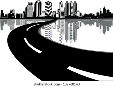 Abstract illustration with city