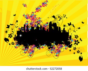   Abstract illustration with city.