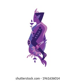 abstract illustration with a classic style and an attractive purple blend