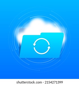 Abstract illustration with cloud update. Software development