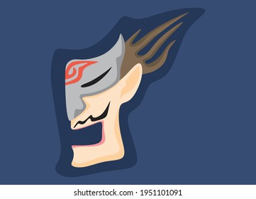 An abstract illustration of clown face mask